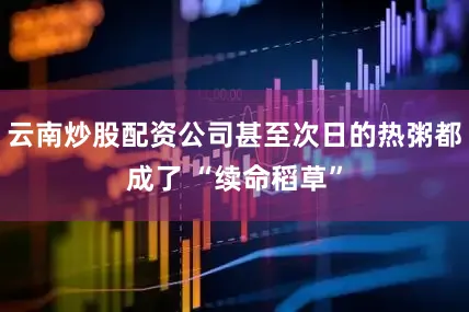 云南炒股配资公司甚至次日的热粥都成了 “续命稻草”